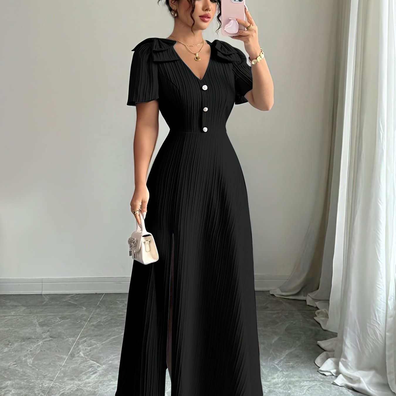 Elegant V-Neck Dress