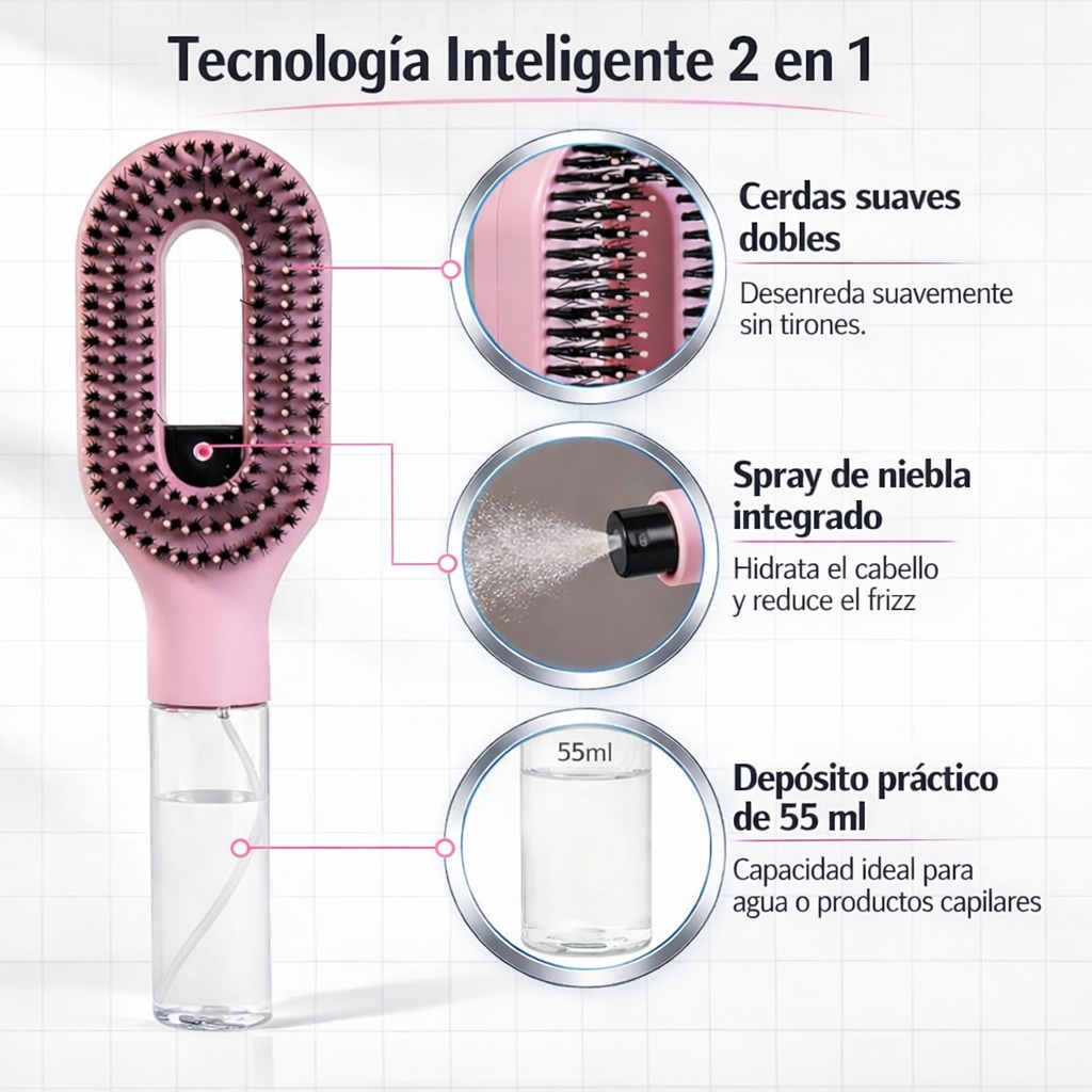 Cepillo Styra™ 2 en 1 Cabello liso e hidratado en menos de 5 minutos