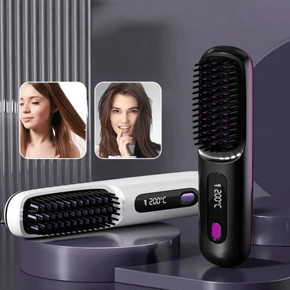 Bezprzewodowa Prostownica 2w1 z Wyświetlaczem LED i Technologią Anti-Frizz
