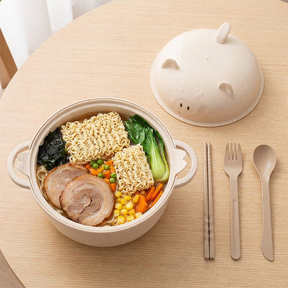1300ml Instant Noodle Bowl Set with Lid & Cutlery