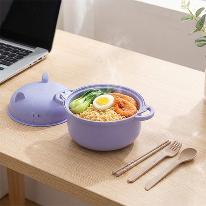 1300ml Instant Noodle Bowl Set with Lid & Cutlery