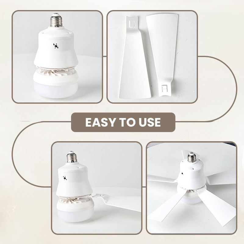 Ventilador de Techo Portátil 2 en 1 con Luz y Control Remoto