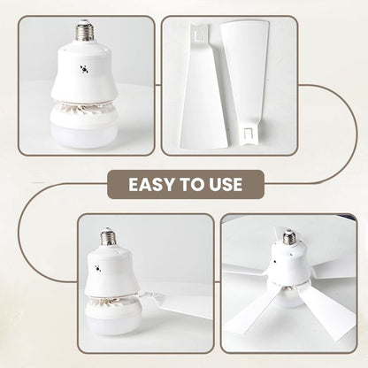 Ventilador de Techo Portátil 2 en 1 con Luz y Control Remoto