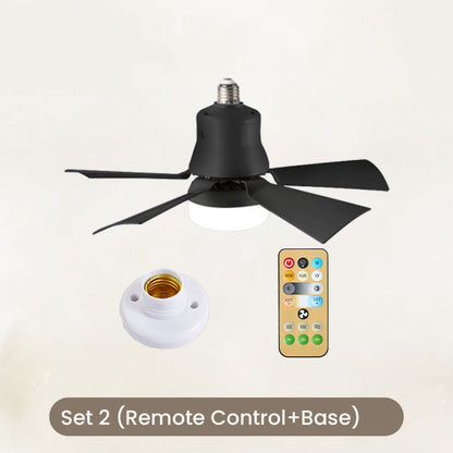 Ventilador de Techo Portátil 2 en 1 con Luz y Control Remoto